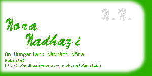 nora nadhazi business card
